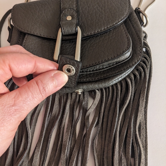 Fringe Mini Bag - Grey -Crossbody. - Picture 8 of 11
